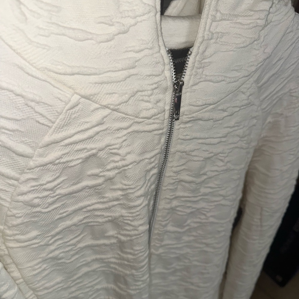 Elegant White Textured Women's Jacket